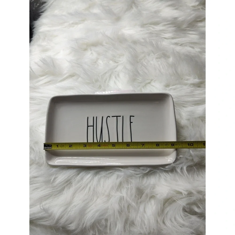 Rae Dunn HUSTLE‎ Trinket Tray Dish Plate By Magenta